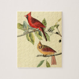 Vintage Audubon Northern Cardinal Painting Gift Pussel