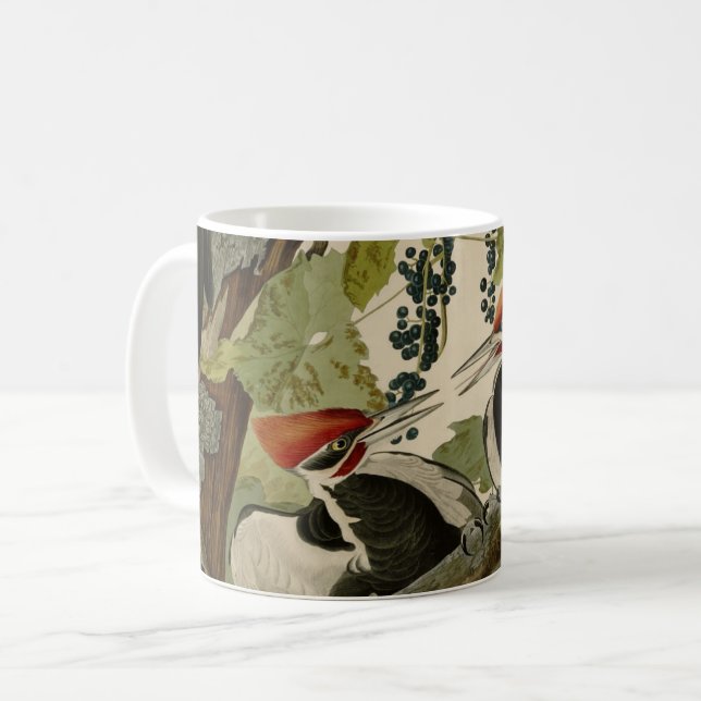 Vintage Audubon Pileated Woodpecker Paweg Gift Kaffemugg (Framsida vänster)