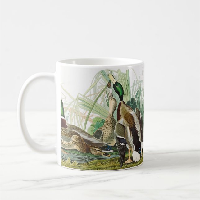 Vintage Audubon Stokkand Vilda djur Konst Kaffemugg (Vänster)