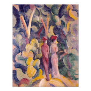 Vintage August Macke Couple om skogspakten Fototryck