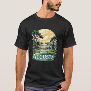 Vintage Augusta Georgia Solnedgång Siluett Stadssc T Shirt