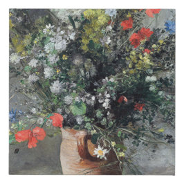 Vintage Auguste Renoir Gult Rosa Vas of Flowers