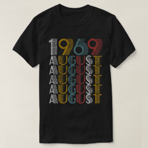 Vintage augusti 1969 Manar Kvinnor i födelsedagsg T Shirt