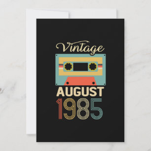 Vintage Augusti 1985 35e Birthday 35 Year Gift Inbjudningar