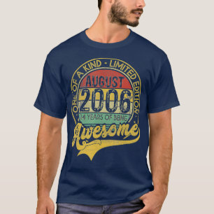 Vintage augusti 2006 14 år Född 2006 14:e februari T Shirt