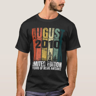 Vintage augusti 2010 Bday Graphic 11 Years Old 11t T Shirt