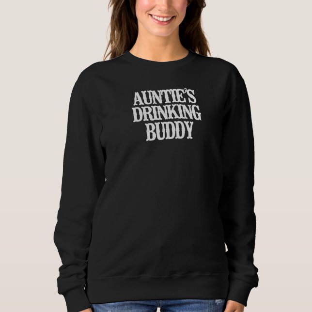 Vintage Auntie's Drinking Buddy T Shirt (Framsida)