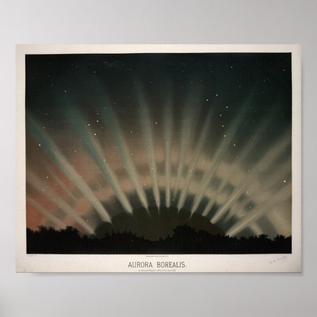 Vintage Aurora Borealis Illustration Poster (Framsidan)