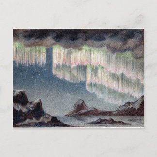 Vintage Aurora Borealis - norra Ljus Vykort