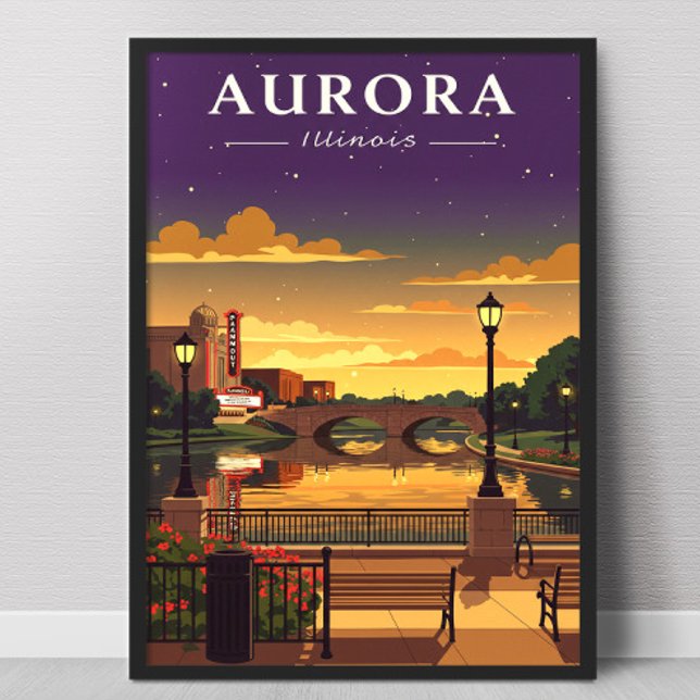 Vintage Aurora Illinois Poster (Skapare uppladdad)