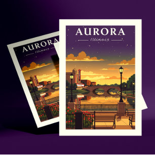 Vintage Aurora Illinois Vykort