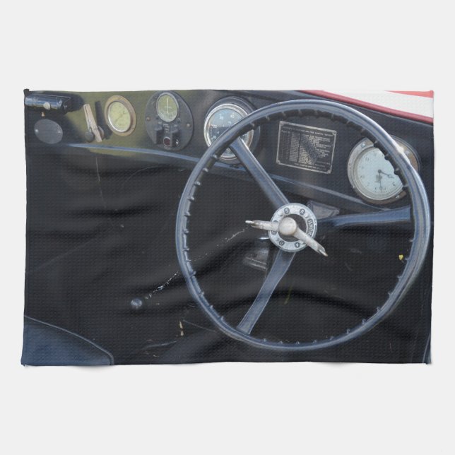 Vintage Austin Seven Instrumentbräda Kökshandduk (Horisontell)