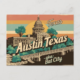 Vintage Austin, Texas - Fladdermus City, USA Vykort