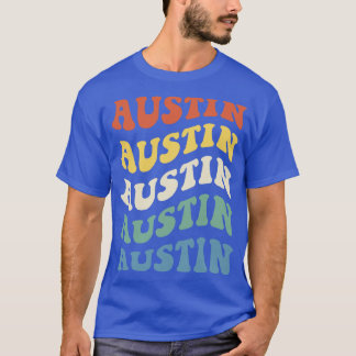 Vintage Austin Texas Hippie Retro Vågigt text T Shirt