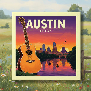 Vintage Austin Texas Kakelplatta