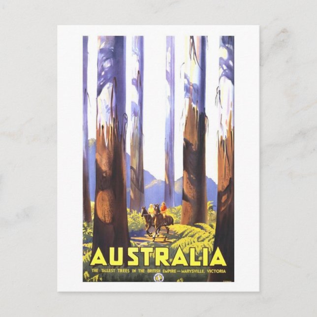 Vintage Australia Travel Poster Vykort (Framsida)