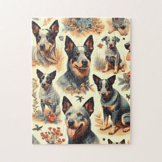 Vintage Australian Cattle Seamless Pussel (Vertikal)