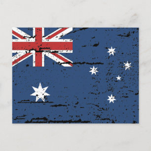 Vintage Australian Flagga Vykort