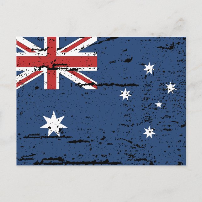 Vintage Australian Flagga Vykort (Framsida)