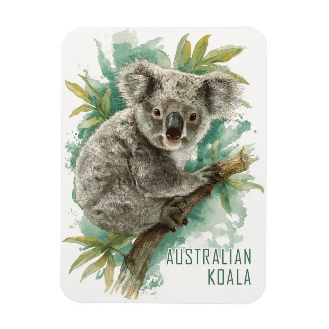 Vintage Australian Koala Travel Magnet (Vertikal)