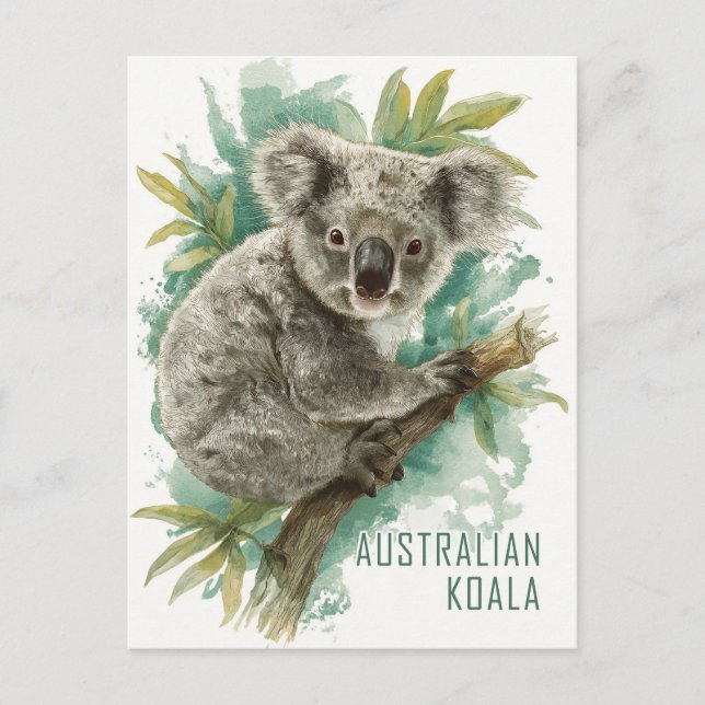 Vintage Australian Koala Travel Vykort (Framsida)