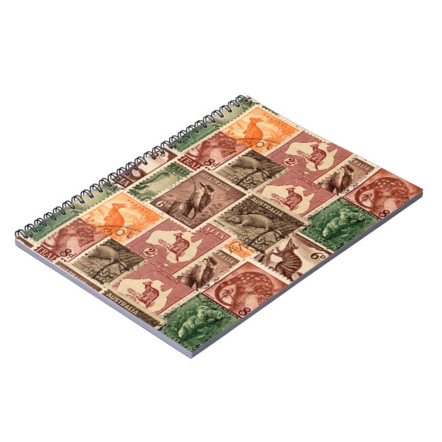 Vintage Australian Postage Frimärke Collection Anteckningsbok (Vänstra Sidan)