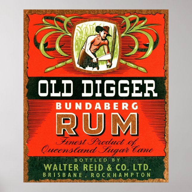 Vintage Australian Rum Advertising. Poster (Framsidan)