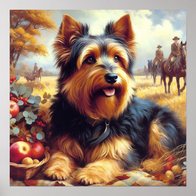 Vintage Australian Terrier Painting Poster (Framsidan)
