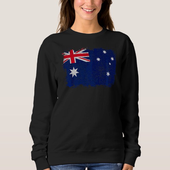 Vintage Australien Flagga T Shirt (Framsida)