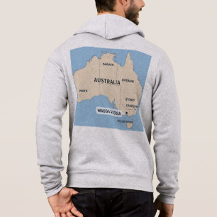 Vintage Australien Karta Hoodie Retro Australian T Shirt