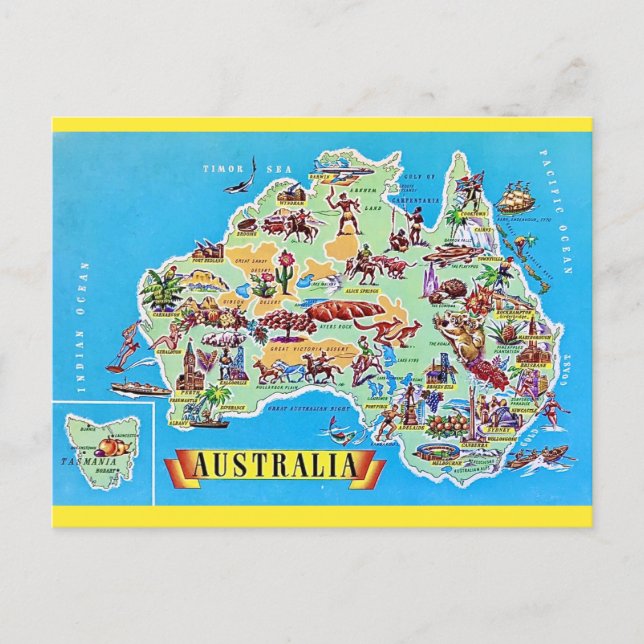 Vintage Australien Kartpostkort Vykort (Framsida)