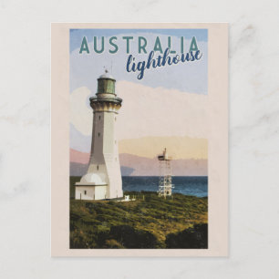 Vintage Australien Point Perpendicular Lighthouse Vykort