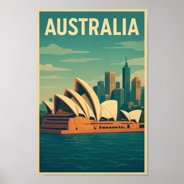 Vintage Australien Sydney Opera House Poster (Framsidan)