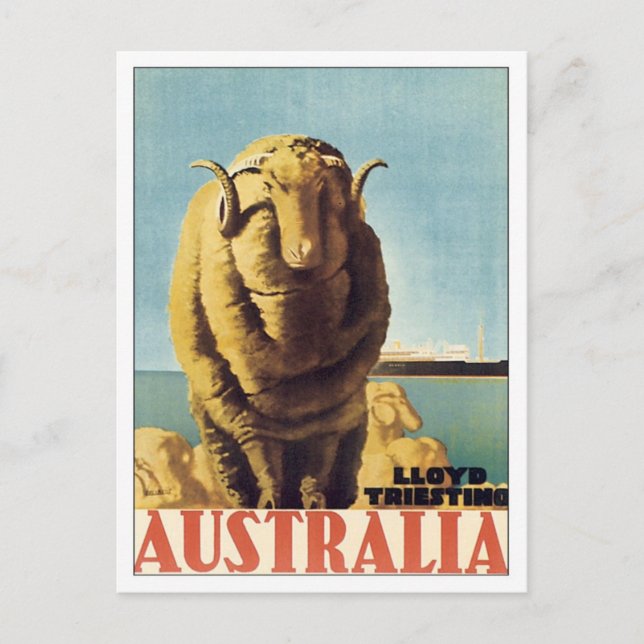 Vintage Australiens Frakt Line Vykort (Framsida)