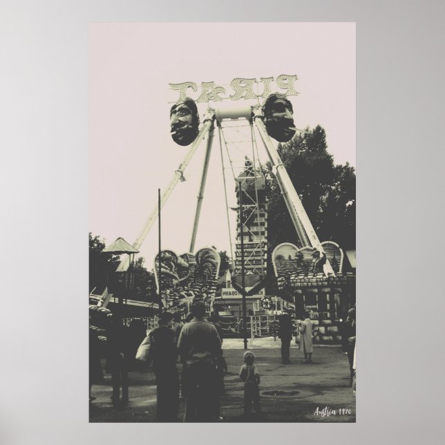 Vintage Austria Vienna Prater amusement park Poster (Framsidan)