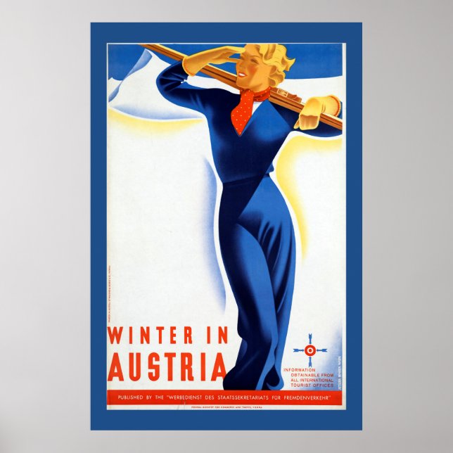 Vintage Austrian Skiing Poster (Framsidan)
