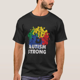 Vintage Autism Proud Strong Autistic Kids Boy Girl T Shirt