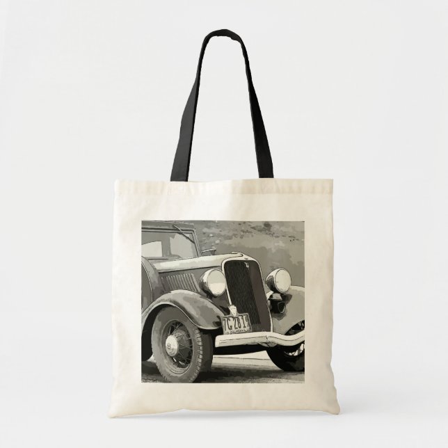 Vintage Auto-handväskan Tygkasse (Framsidan)