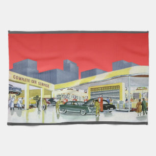 Vintage Auto Mechanics komplett bilservice garage Kökshandduk