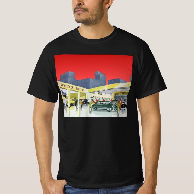 Vintage Auto Mechanics komplett bilservice garage Tee Shirt (Framsida)