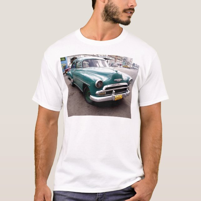 Vintage Auto på Kuba T Shirt (Framsida)