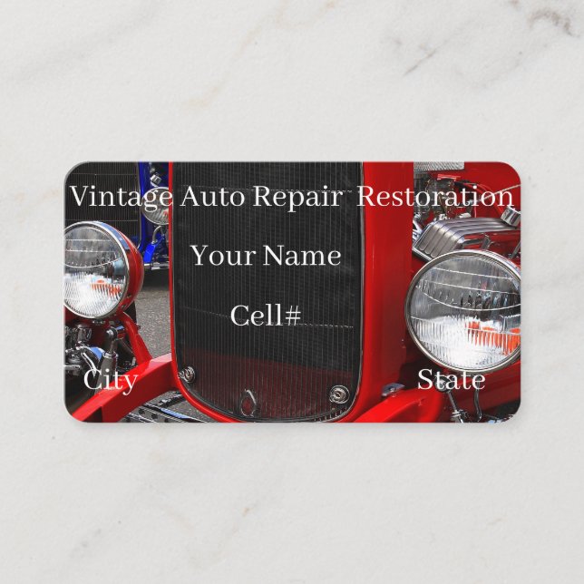 Vintage Auto Repair & Restoration Visitkort (Framsida)