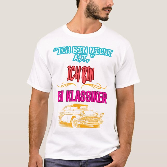 “Vintage Auto T-Shirt - ‘Ein Klassiker" (Framsida)
