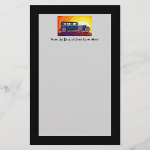 Vintage Automobile Rainbow Sunset Brevpapper