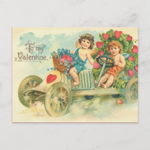 Vintage Automobile Valentine-vykort Helg Vykort