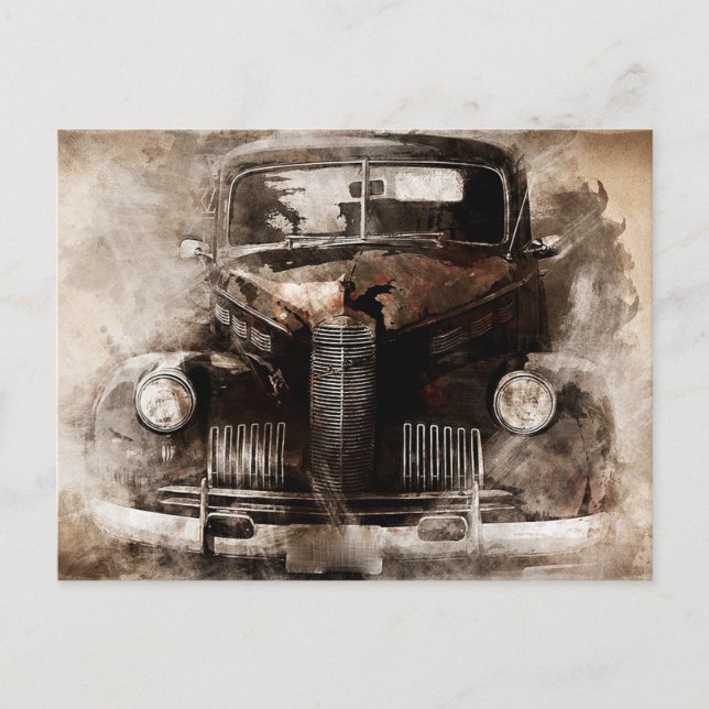 Vintage Automobile Vykort (Framsida)