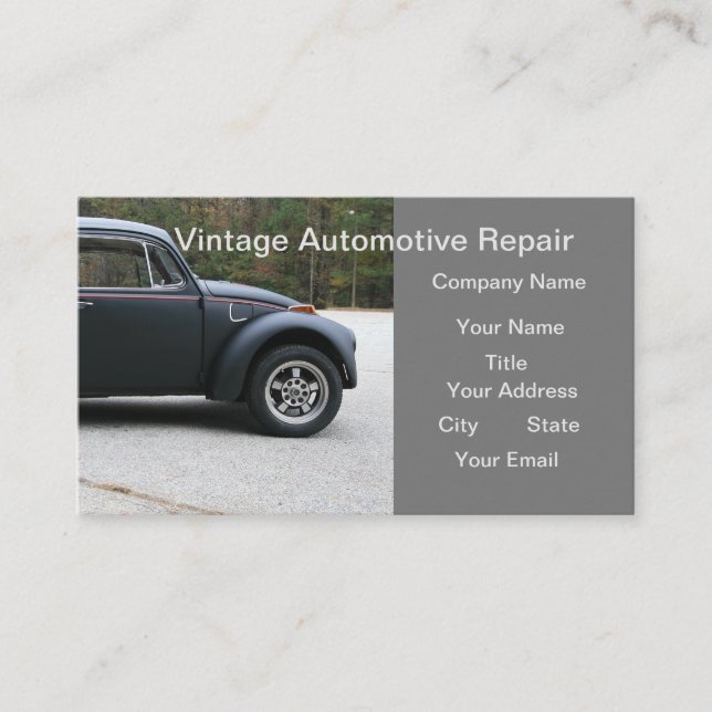 Vintage Automotive Repair Business Visitkort (Framsida)