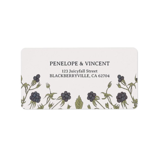 Vintage Autumn Blackbär Adressetikett (Framsidan)