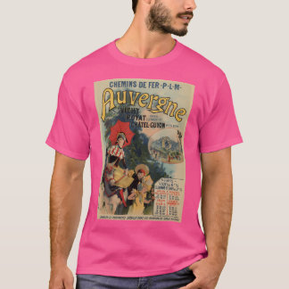 Vintage Auvergne Fransk Travel Advertising T Shirt