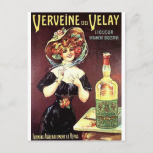 Vintage av alkoholutskrifter vykort